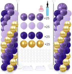 2 Balloon Arch Column Stand Kit, 100 Balloons, 6ft Adjustable, Purple Party by MLOLMSmileandSurprise