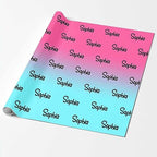 MyPupSocks Customized Name Gift Wrapping Paper, Personalized Gradient Pink And Blue Gift Wrap Paper with Logo Custom Funny Wrapping Paper Roll for Men Women Christmas 58x23 Inches 3 Rolls - Image 2