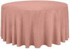 Polyester Round Tablecloth 120" Ideal for 60 inch round table (Dusty Rose) by KS+Linens