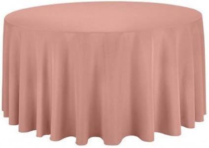 Polyester Round Tablecloth 120" Ideal for 60 inch round table (Dusty Rose) by KS+Linens