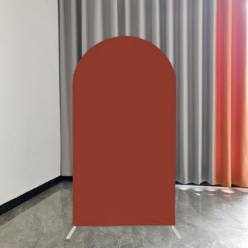 Pastel Burnt Orange Arch Backdrop Covers Stretchy Arched Stand Cover for Parties Decoration Baby Bridal Shower Birthday Wedding Party Props NO-377-3x6.5ft - Image 2