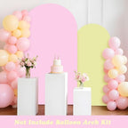 2PCS Pink & Light Yellow Arch Backdrop Covers for Arch Stand (7.2ft + 6ft) – Spandex Fitted Stand Covers for Weddings Baby Showers Birthday Party Supplies Decor & Photo Booths(Only Cover) - Image 2