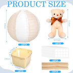 Baquler 12 Sets Hot Air Balloon Centerpieces Bear, Mixed Style, Beige White - Image 2