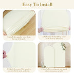 Ivory Photo Arch Backdrop Cover Set of 2-7.2 and 6ft Ivory Arch Covers Stretchy Backdrop Spandex Wedding Balloon Arch Stand Covers for Birthday Party Baby Shower Bridal Shower Arches Background - Image 6