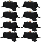 Fitable 8 Pack Black Tablecloths 90x132 Inch for 6 Foot Rectangle Tables by Fitable