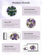BLOSMON Wedding Rose Centerpieces Tables: Purple Lilac Pink Fake Roses - Image 5