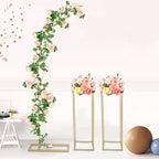 Metal Arch Backdrop Stand, 6.56FT Wedding Arch Ballon Stand with 2 Square Frame Stand Sets, Reusable Metal Ballon Column Kit, Balloon Arch Stand for Birthday, Wedding, Graduation, Baby Shower Party - Image 2
