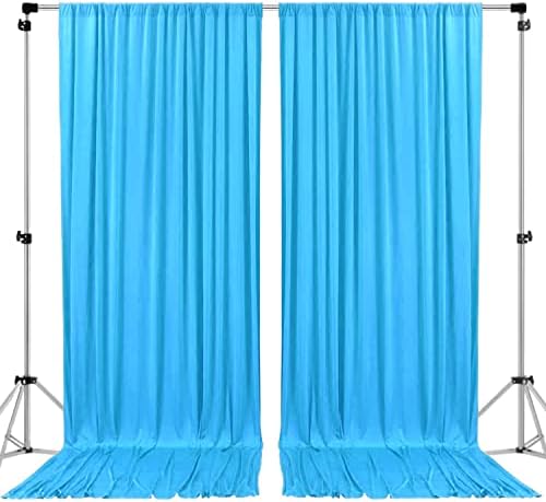 AK TRADING CO. 10 feet x 8 feet IFR Polyester Backdrop Drapes Curtains Panels with Rod Pockets - Wedding Ceremony Party Home Window Decorations - Turquoise by Fabrics%7CEventDecor%7CCrafts%7CUpholsteryFoam