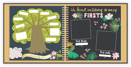 Lucy Darling Golden Blossom Baby Memory Book – First Year Journal, 5-Year Milestone Scrapbook & Photo Album – Floral Keepsake for Baby Girls – Thoughtful Memory Book, Mom Gift - Image 4