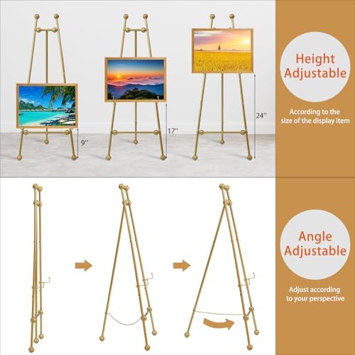 Heavy Duty Large Easel Stand for Mirror Display Wedding Sign(Gold 47'') - Image 2