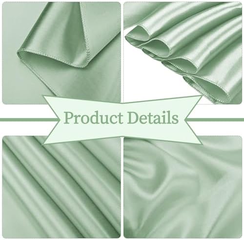 fani 60 PCS Satin Chair Sashes, 7x78 Inch, Sage Green - Image 3