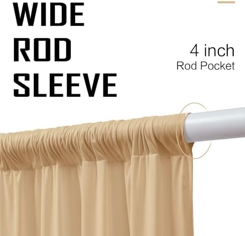 gogoparti 50x12ft Beige Backdrop Curtain for Wedding Parties, 10 Panels (5x12 ft Each) Wrinkle-Free Dackdrop Curtains, Silky Draping Fabric for Birthday Party, Baby Shower, Photo Background - Image 4
