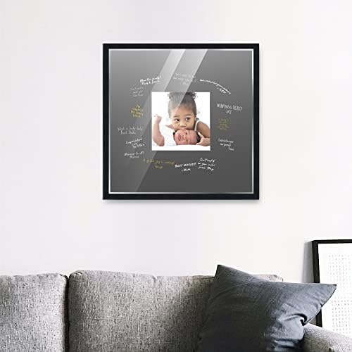 Poster Palooza 20x20 Black Autograph & Signature Picture Frame With Black Square Opening Photo Mat for 6x6 Pictures - With Pens, UV Acrylic & Foamboard Backing - Image 6