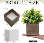 Suzile 12 Set Wooden Box Centerpiece, 4 Inch Square Planter Vase - Image 2