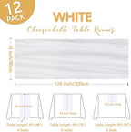 12 Pack 35 x 120 Inch White Table Runner Cheesecloth 10Ft - Image 2