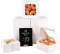 qiqee Bakery Box with Window 100packs 6x6x3 White Cookie Boxes Pastry Box for Wedding Favor Birthday ＆ Party by Qiqee