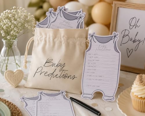 Club Green Baby Shower Prediction Cards and Canvas Bag x 20 - Image 6