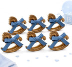 Mifoci 6 Pack Wooden Rocking Horse Baby Shower Decor, Blue Jean by Mifoci
