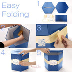 ROSEGLD Navy Blue Card Box, Card Receiving Box with Ribbon 14x12x12 Inches - Image 5