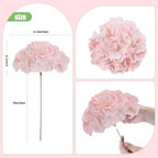 AVIVIHO 65pcs Fake Flowers Blush Hydrangea Artificial Flowers Bulk (Not Squished, No Steaming Need) Silk Flowers with Stems for Wedding Decor,Home,Baby Shower,Table Centerpieces Decoration - Image 3