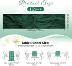 Emerald Green Boho Cheesecloth Table Runner 12 Pack 17x108 Inch Sheer Gauze - Image 2