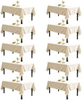 DRESSMAKER 10 Pack Ivory Table Cloth Rectangle 60X102 Inch Fit 6FT Table by Dressmaker
