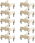 DRESSMAKER 10 Pack Ivory Table Cloth Rectangle 60X102 Inch Fit 6FT Table by Dressmaker