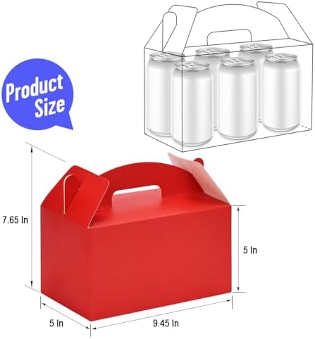 Gable Boxes with Handles, 9.45"x5"x5", 30 Pack, Assorted Color - Image 2