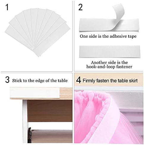 Tulle Table Skirt White Desk Skirt for Teacher Classroom Birthday Party Wedding Rectangle Tables 6ft - Image 6