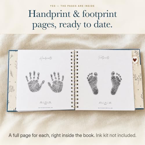 Baby Memory Book from Pregnancy to Age 5, Baby Book Keepsake, Dusty Blue - Image 6