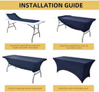 6-Pack 6ft Spandex Table Covers for Rectangle Standard Folding Tables - Wrinkle Resistant Stretch Tablecloths - Ultimate Fitted Table Protector for Parties, Trade Shows, Wedding - Image 5
