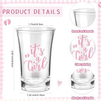 50 Sets Baby Shower Favors Shot Glasses Keychain Gifts, Gender, Pink - Image 2