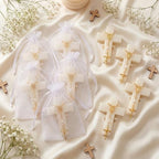 Kenning 24 Sets 72 Pcs Baptism Favors for Guests with Cross Candles Rosaries Organza Bags First Communion Gifts for Baptism Christian Souvenirs Gifts First Communion Wedding Baby Shower - Image 2