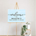 Andaz Press Personalized Large Canvas Baby Shower Welcome Sign, 16 x 20 Inches, Minimal Baby Blue, Guestbook Alternative, Custom Baby Shower Sign, for Baby Shower, Baby Sprinkle - Image 2