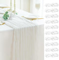 Sioloc Ivory White Cream Cheesecloth Table Runner 120'' x 35'',Spring Easter Decor Soft Gauze Boho Wedding Table Decor for 10ft Table Birthday Party,Baby Shower, Bridal Shower, Home & Event Decor by HEALTHYCOMFORTLIFE
