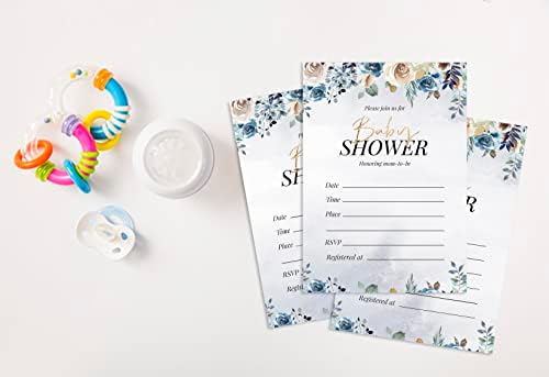Pack of 30, Girl Baby Shower Party Collection, Baby Shower Invitation Cards, Fill in the Blank Invites WIth Envelopes, Floral Theme Party Supplies - Image 4