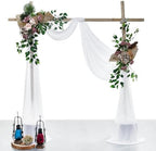 Pack of 2 Wedding Arch Drape Panel Fabric 30" x 40ft - White - Image 2