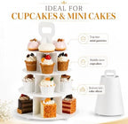 4-Tier Cupcake Stand, 5 Set Cardboard Cupcake Tower with Paper Cover, Dessert Cup Cake Stand Tower for Birthday Wedding Party Decoration,Afternoon Tea Stand, Cupcake Tier Stand - Image 6