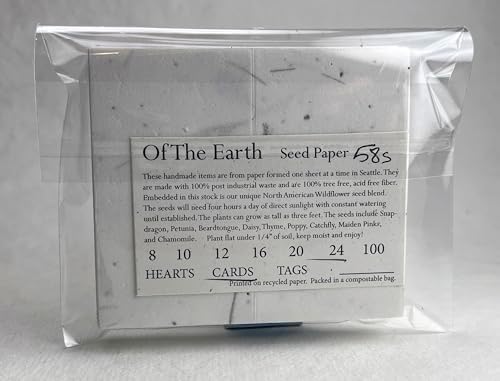 Of The Earth Handmade Paper - Wildflower Seed Paper Folding Escort Card - Place Card/Name Card/Gift Card - 3.5" x 4" - Set of 24 (58s Purple & Fern) - Image 5