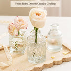 36 Pcs Bud Vases Set, Small Bud Vases in Bulk, Clear Glass Flower Vases, Multiple Shape Cute Vintage Bottles for Rustic Wedding Centerpieces, Table Decor, Party Decor, Baby Shower & Home Decor(Clear) - Image 3