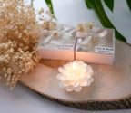 White Rose Petal Soy Wax Candles in Bulk - Scented Wedding Favor, Bridal Shower Baby Shower Birthday Gift - Dried Flower, Wax Stamp (10 Pieces) - Image 3
