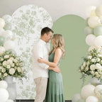 Tegeme 2 Set Sage Green Floral Arch Cover 7.2ft 6.6ft Stretchy Backdrop - Image 5