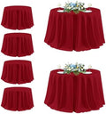 sancua 6 Pack Christmas Red Round Tablecloth 132 Inch Fit 54-96 Inch Tables by sancua