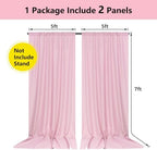 Pink Backdrop Curtain for Parties, Photography Backdrop, 5ft x 7ft, 2 PCS - Image 2