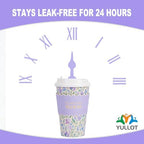 50 Pack Purple Watercolor Floral Disposable Coffee Cups with Lids & Sleeves, 16oz Premium To Go Paper Cups for Birthday, Wedding, Baby Shower, Bridal Shower, Brunch, Cafés & Party Supplies - Image 6
