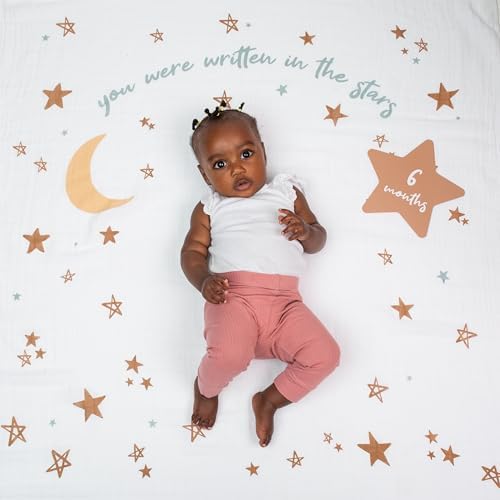 Lulujo Baby’s First Year Milestone Blanket and Card Set | 40in x 40in (Written in the Stars) - Image 5