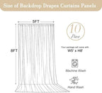 50x8ft Beige Backdrop Curtain for Parties Wrinkle Free Fabric Backdrop Curtain Wedding Photo Backdrop Drapes for Birthday Party Baby Shower Bridal Shower Photography Back Drop 10 Panels 5x8FT - Image 6