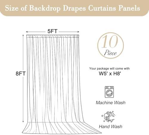 50x8ft Hot Pink Backdrop Curtain for Parties Fuchsia Wrinkle Free Fabric Backdrop Curtain Wedding Photo Backdrop Drapes for Birthday Party Baby Shower Photography Back Drop 10 Panels 5x8FT - Image 6