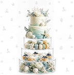 Sintuff 3 Pcs Acrylic Cake Stand with LED Lights 6'', 8'', 10'' Clear Fillable Cake Riser Round 3 Tier Case Box for Wedding Birthday Holiday Party Food Display, 3 Sizes by Sintuff