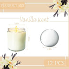12 Pcs 8 Oz Bulk White Soy Candles,Vanilla Scented Candles Set,Bulk Aromatherapy Candle,Great Stress Relieving Scented Candle for Girls as a Gift for Birthdays, Weddings and More! - Image 2
